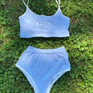 Baby Blue Loungewear 2-Piece Set
